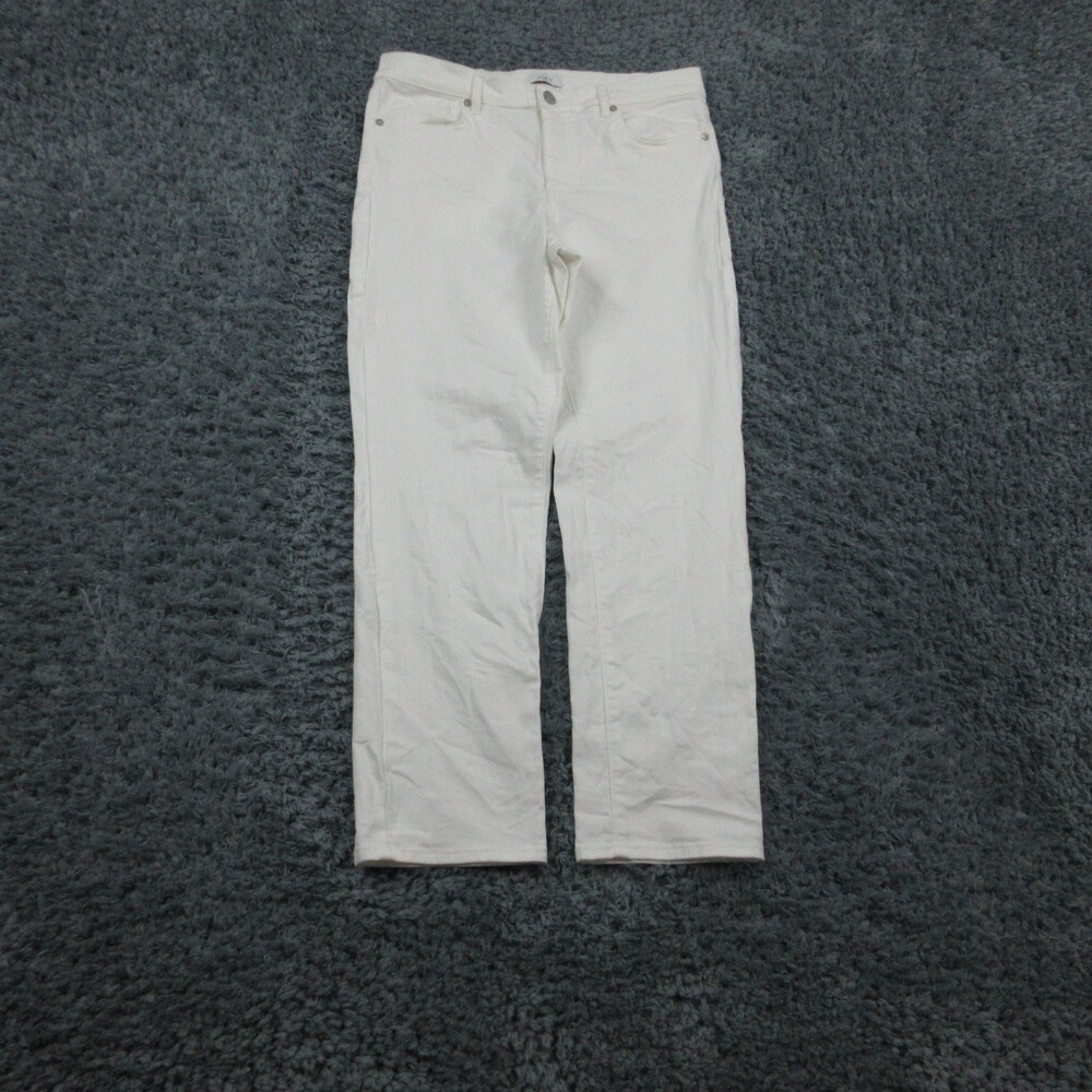 LOFT Outlet Boyfriend Jeans Womens 10 White Straight Leg Stretch Casual 32x27.5*